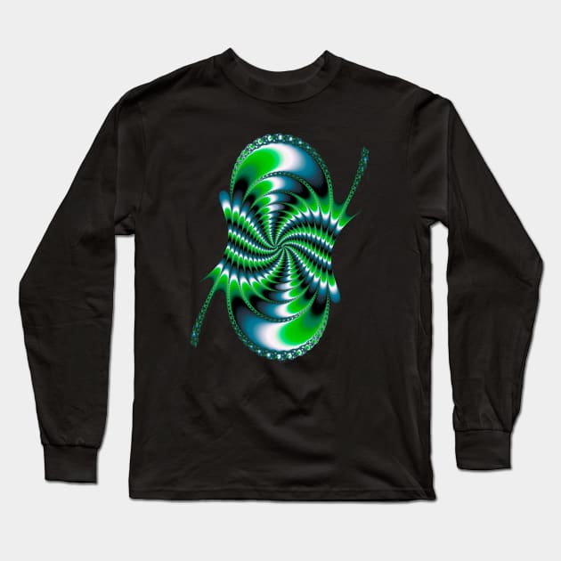 Fractal spiral pattern Long Sleeve T-Shirt by Infinity Chaos